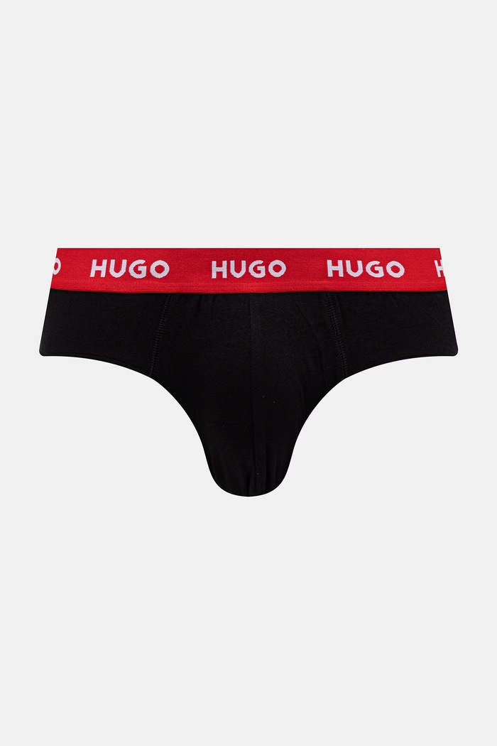 HUGO σλιπ Ανδρικά βαμβάκι με ελαστάν HIPBRIEF TRIPLETPACK 3-pack 50532570 μαύρο SS26