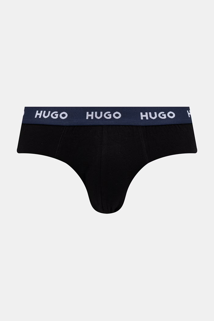 Ρούχα HUGO σλιπ Ανδρικά βαμβάκι με ελαστάν HIPBRIEF TRIPLETPACK 3-pack 50532570 μαύρο