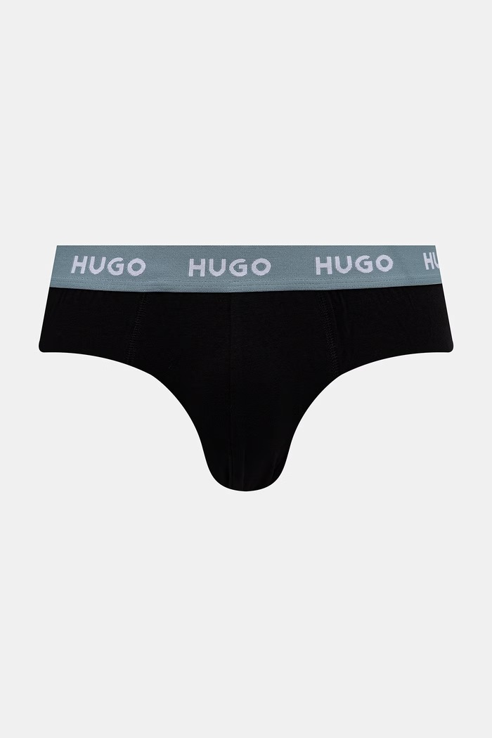 HUGO σλιπ Ανδρικά βαμβάκι με ελαστάν HIPBRIEF TRIPLETPACK 3-pack μαύρο 50532570