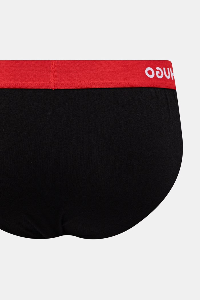 HUGO σλιπ Ανδρικά βαμβάκι με ελαστάν HIPBRIEF TRIPLETPACK 3-pack 50532570 μαύρο