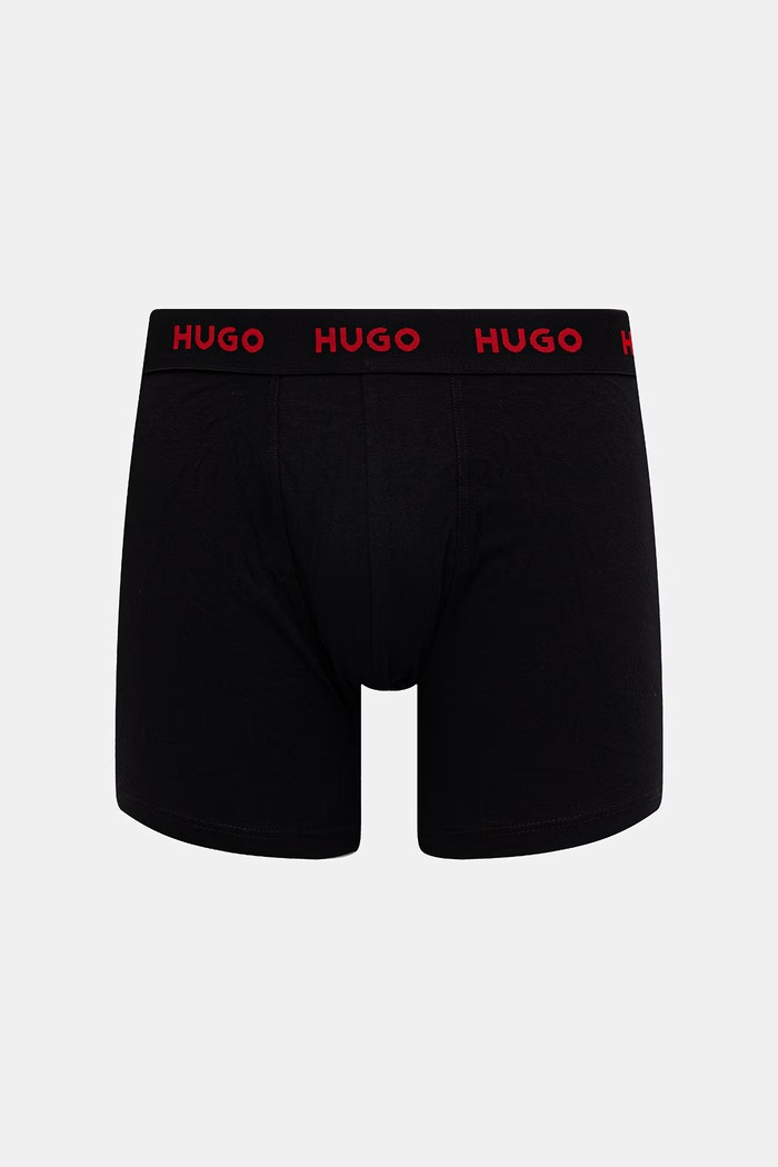 Oblečenie HUGO boxerky pánske bavlnené s elastanom BOXERBR TRIPLET PACK 3-pak 50532613 tmavomodrá
