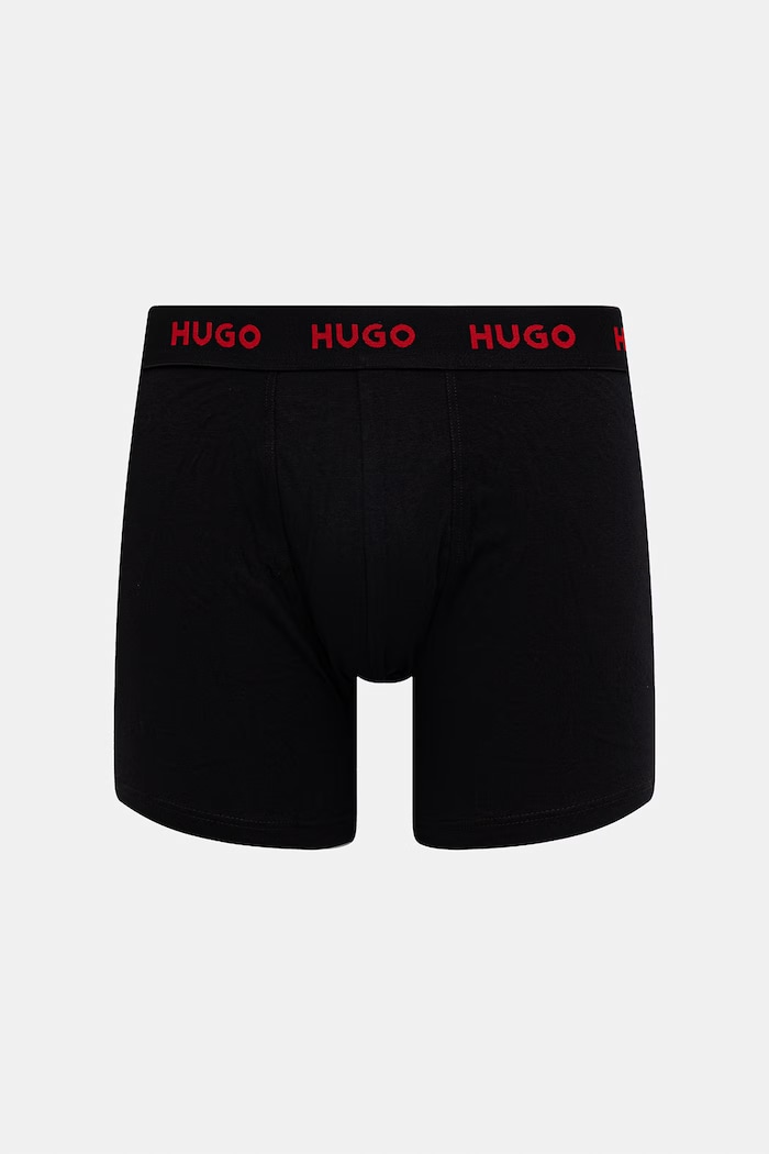 Oblečenie HUGO boxerky pánske bavlnené s elastanom BOXERBR TRIPLET PACK 3-pak 50532613 tmavomodrá