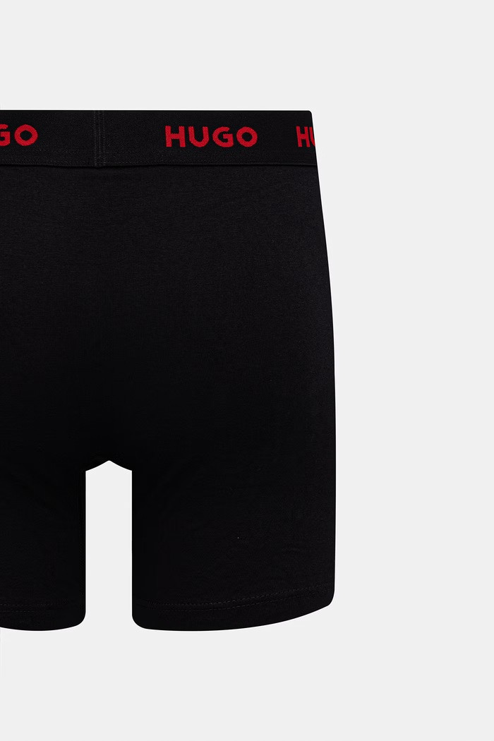 HUGO boxerky pánske bavlnené s elastanom BOXERBR TRIPLET PACK 3-pak 50532613