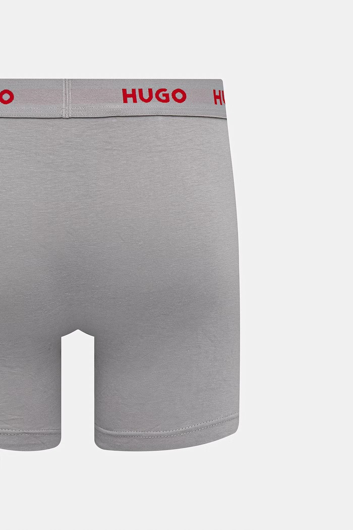 HUGO boxerky pánske bavlnené s elastanom BOXERBR TRIPLET PACK 3-pak 50532613