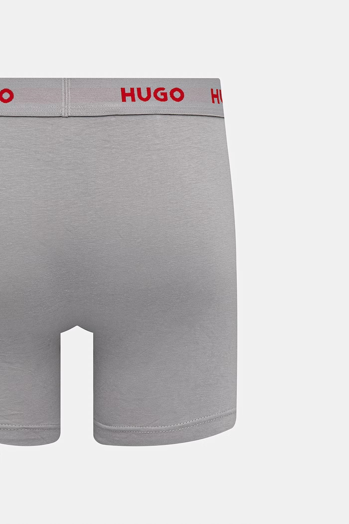 HUGO boxerky pánske bavlnené s elastanom BOXERBR TRIPLET PACK 3-pak 50532613