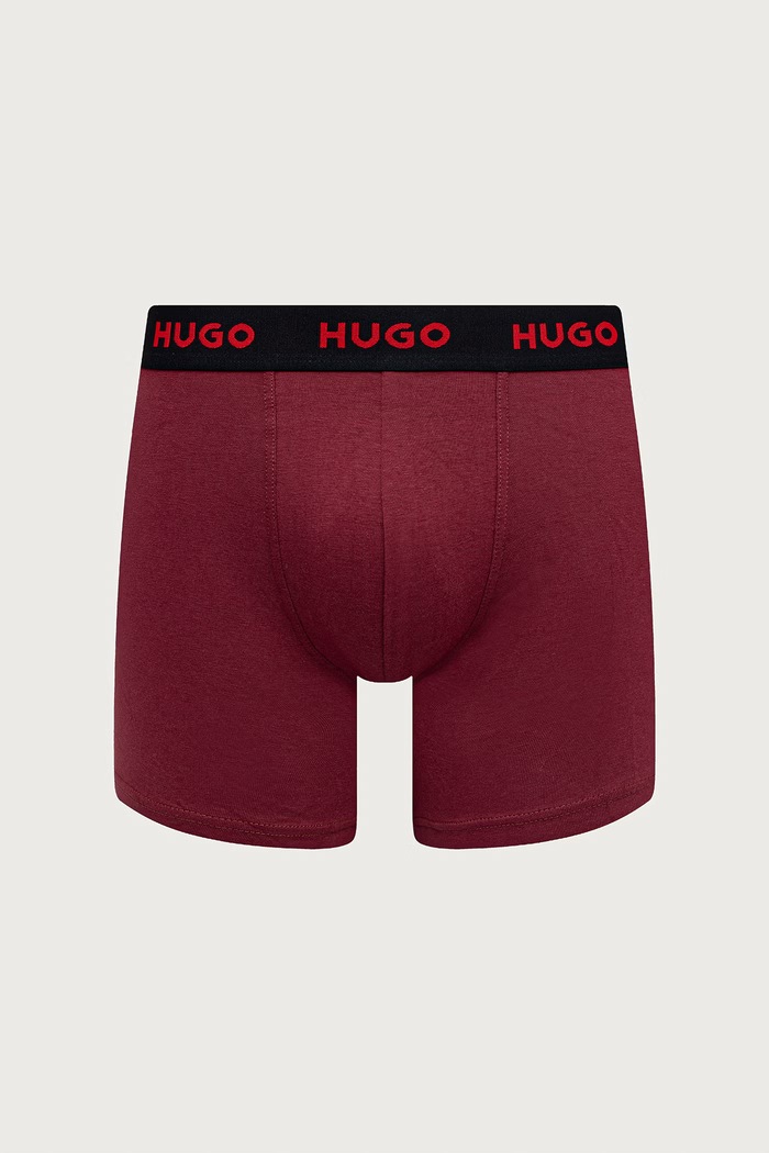 HUGO Boxerky pánske bavlnené s elastanom BOXERBR TRIPLET PACK 3-pak 50532613 sivá SS26