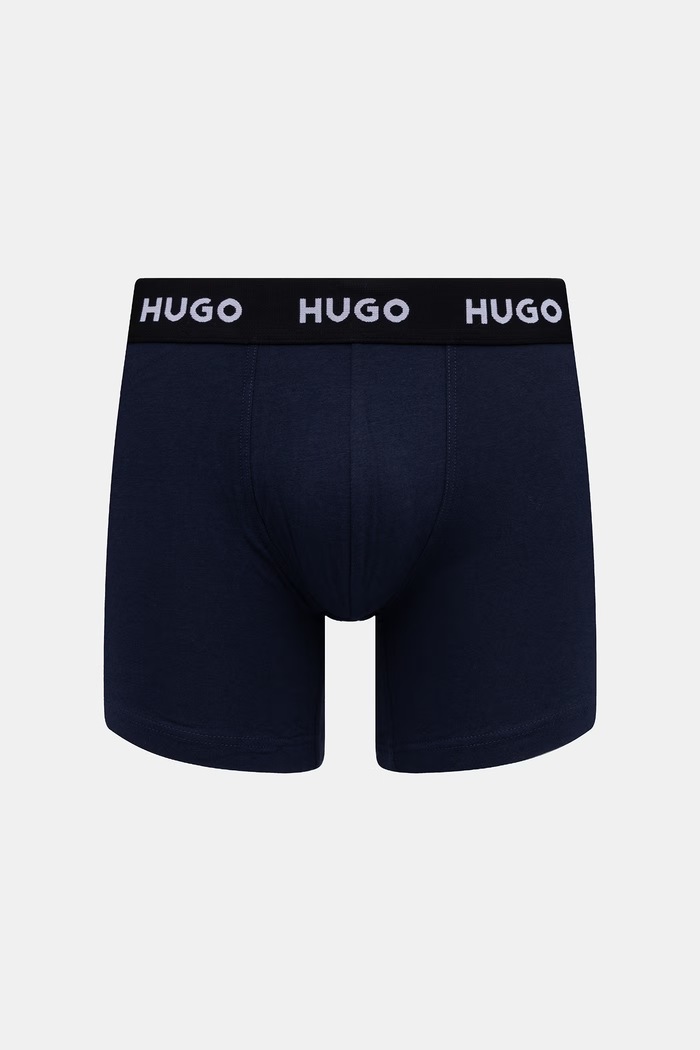 HUGO boxerky pánské bavlněné s elastanem BOXERBR TRIPLET PACK 3-pack 50532613 šedá SS26