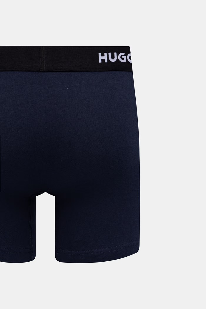 HUGO boxerky pánské bavlněné s elastanem BOXERBR TRIPLET PACK 3-pack 50532613 šedá