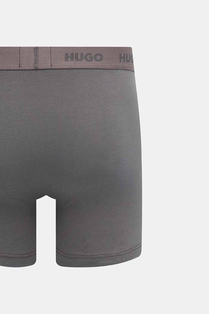 HUGO boxeri bărbați din bumbac cu elastan BOXERBR TRIPLET PACK pachet de 3 50532613