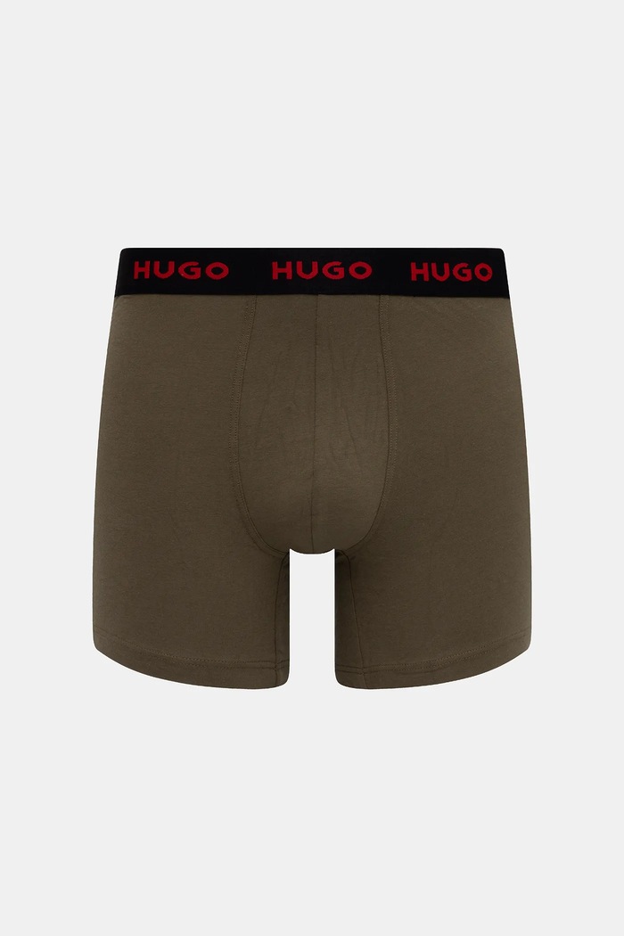 HUGO boxeri bărbați din bumbac cu elastan BOXERBR TRIPLET PACK pachet de 3 50532613 negru SS26