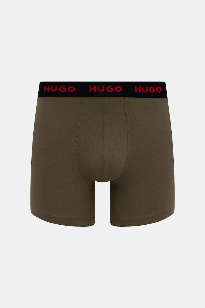 HUGO boxeri bărbați din bumbac cu elastan BOXERBR TRIPLET PACK pachet de 3 50532613 negru SS26