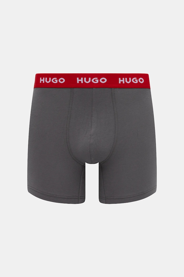 Îmbrăcăminte HUGO boxeri bărbați din bumbac cu elastan BOXERBR TRIPLET PACK pachet de 3 50532613 negru