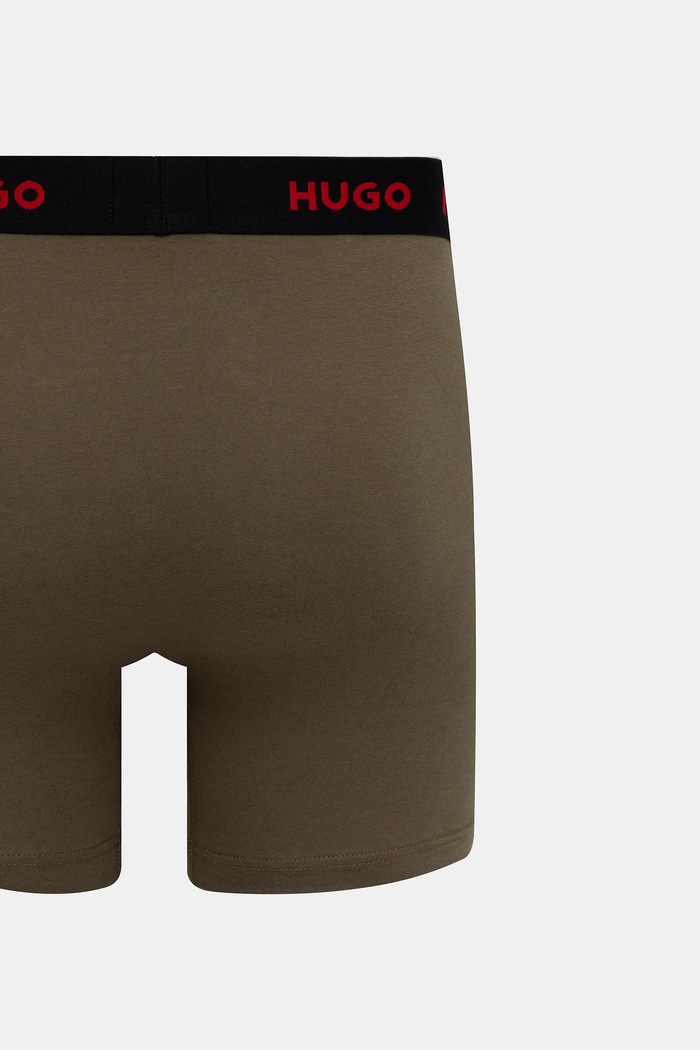 HUGO boxeri bărbați din bumbac cu elastan BOXERBR TRIPLET PACK pachet de 3 50532613 negru