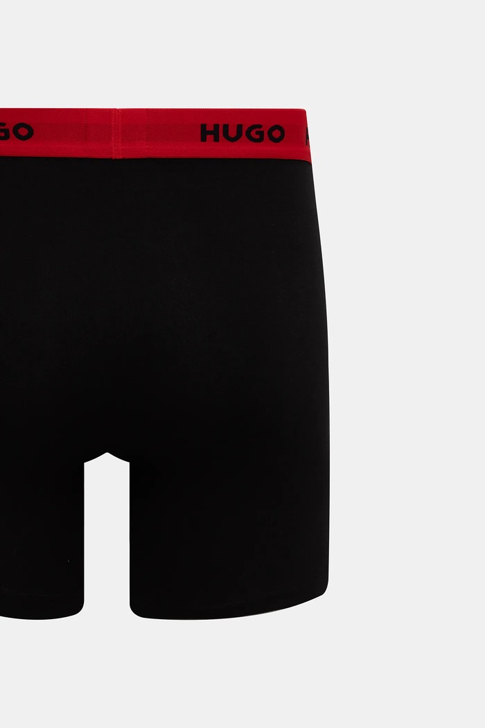 HUGO boxeri bărbați din bumbac cu elastan BOXERBR TRIPLET PACK pachet de 3 50532613