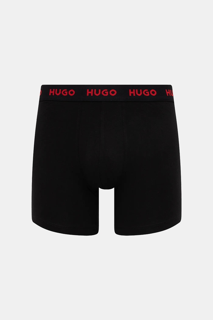 HUGO bokserice za muškarce od pamuka s elastanom BOXERBR TRIPLET PACK 3-pack 50532613 crna SS26