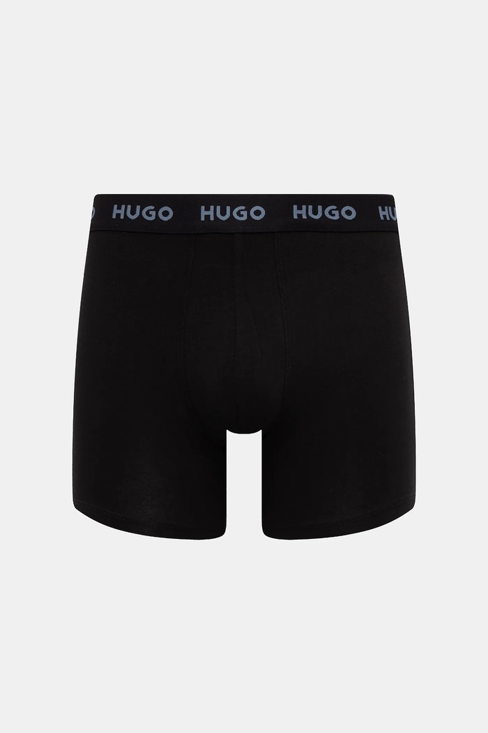HUGO bokserice za muškarce od pamuka s elastanom BOXERBR TRIPLET PACK 3-pack crna 50532613