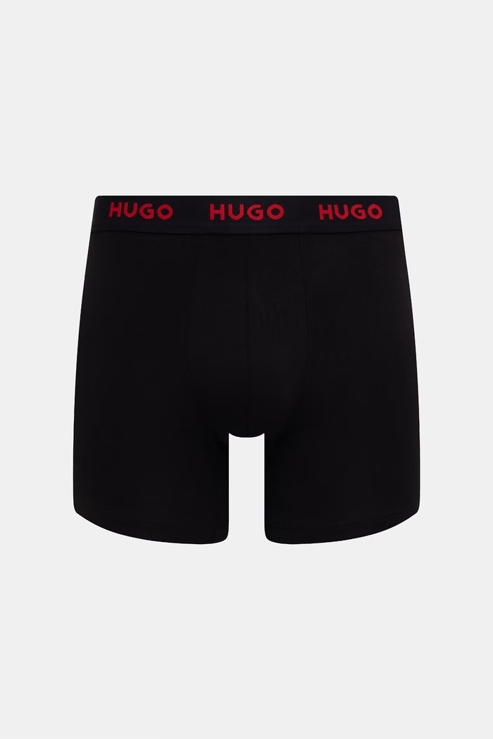 HUGO боксери чоловічі бавовняні з еластаном BOXERBR TRIPLET PACK 3-пак 50532613 чорний SS26