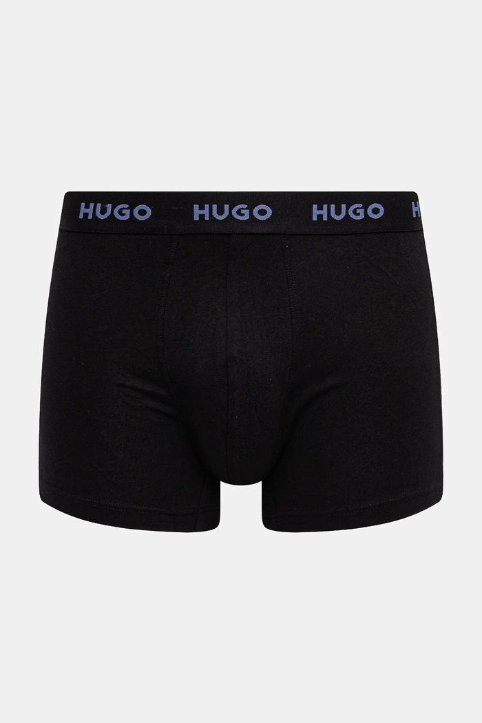 Odzież HUGO bokserki męskie bawełniane z elastanem BOXERBR TRIPLET PACK 3-pack 50532613 czarny