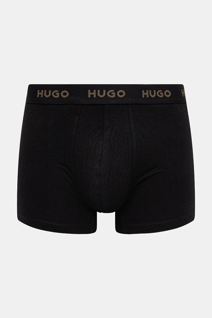 HUGO bokserki męskie bawełniane z elastanem BOXERBR TRIPLET PACK 3-pack czarny 50532613