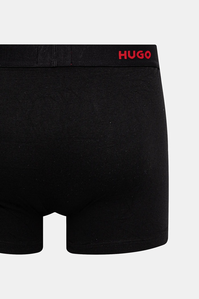 HUGO bokserki męskie bawełniane z elastanem BOXERBR TRIPLET PACK 3-pack 50532613 czarny