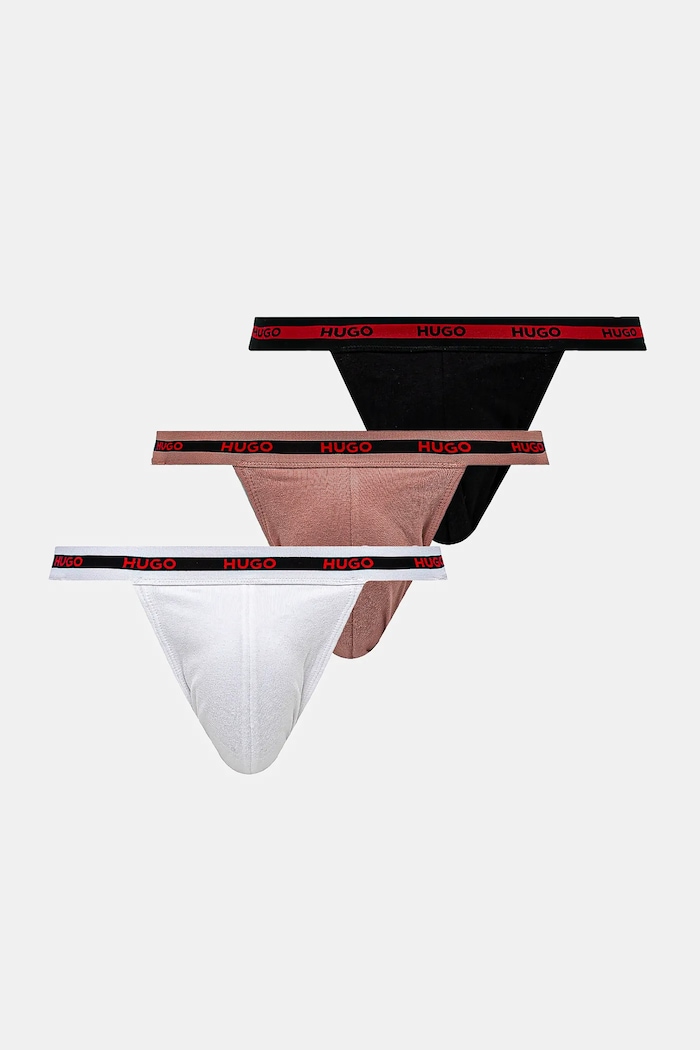 HUGO jockstrap 3-pack dzianina czarny 50532616