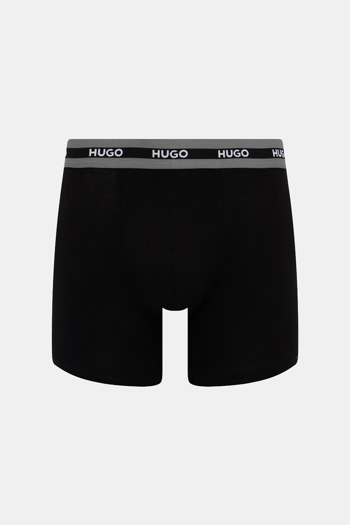 HUGO boxerky pánske bavlnené s elastanom BOXERBR TRIPL PLANET sivá 50534694