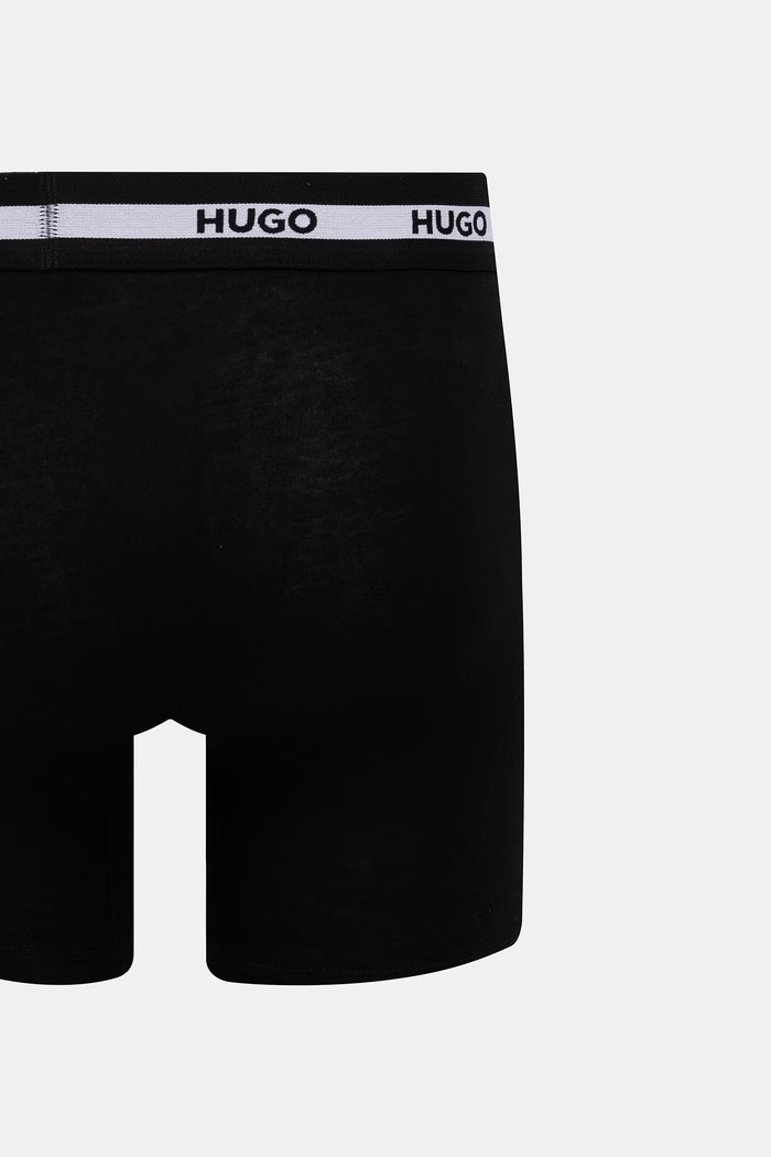 HUGO boxerky pánske bavlnené s elastanom BOXERBR TRIPL PLANET 50534694 sivá