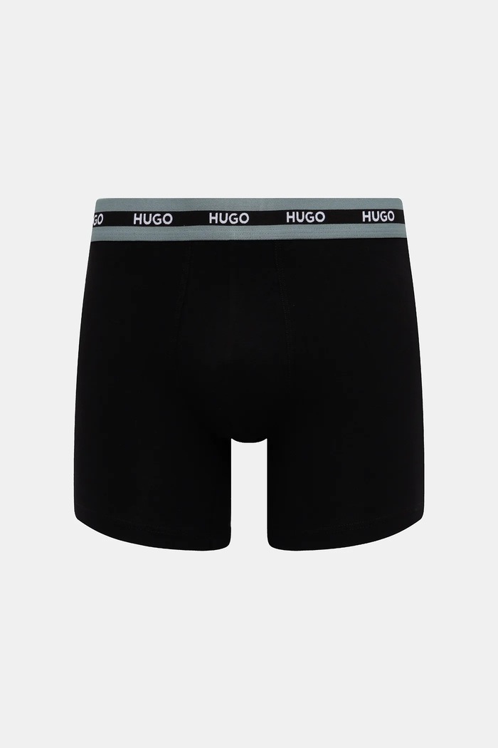 Îmbrăcăminte HUGO Boxeri bărbați din bumbac cu elastan BOXERBR TRIPL PLANET 50534694 negru
