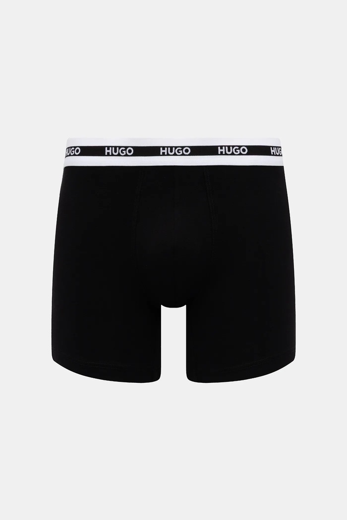 HUGO Boxeri bărbați din bumbac cu elastan BOXERBR TRIPL PLANET negru 50534694