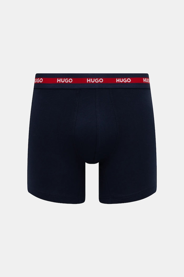 HUGO Boxeri bărbați din bumbac cu elastan BOXERBR TRIPL PLANET 50534694 negru SS26