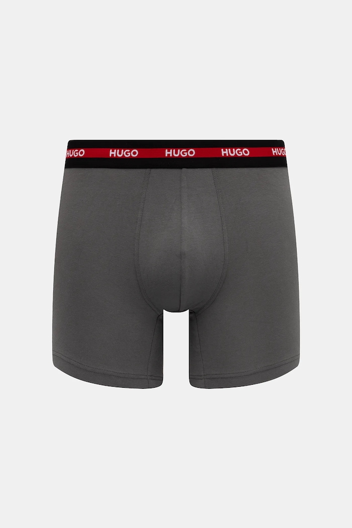 Îmbrăcăminte HUGO Boxeri bărbați din bumbac cu elastan BOXERBR TRIPL PLANET 50534694 negru