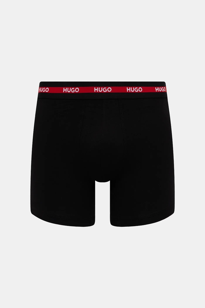Boxeri bărbați din bumbac cu elastan BOXERBR TRIPL PLANET HUGO 50534694 negru