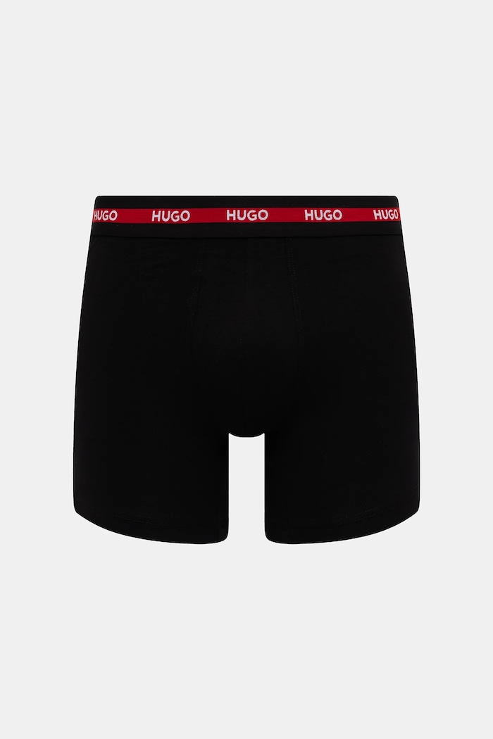 Boxeri bărbați din bumbac cu elastan BOXERBR TRIPL PLANET HUGO 50534694 negru