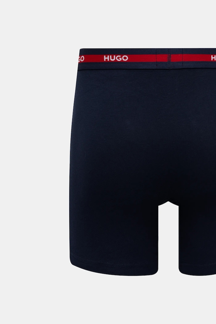 Boxeri bărbați din bumbac cu elastan BOXERBR TRIPL PLANET HUGO negru 50534694