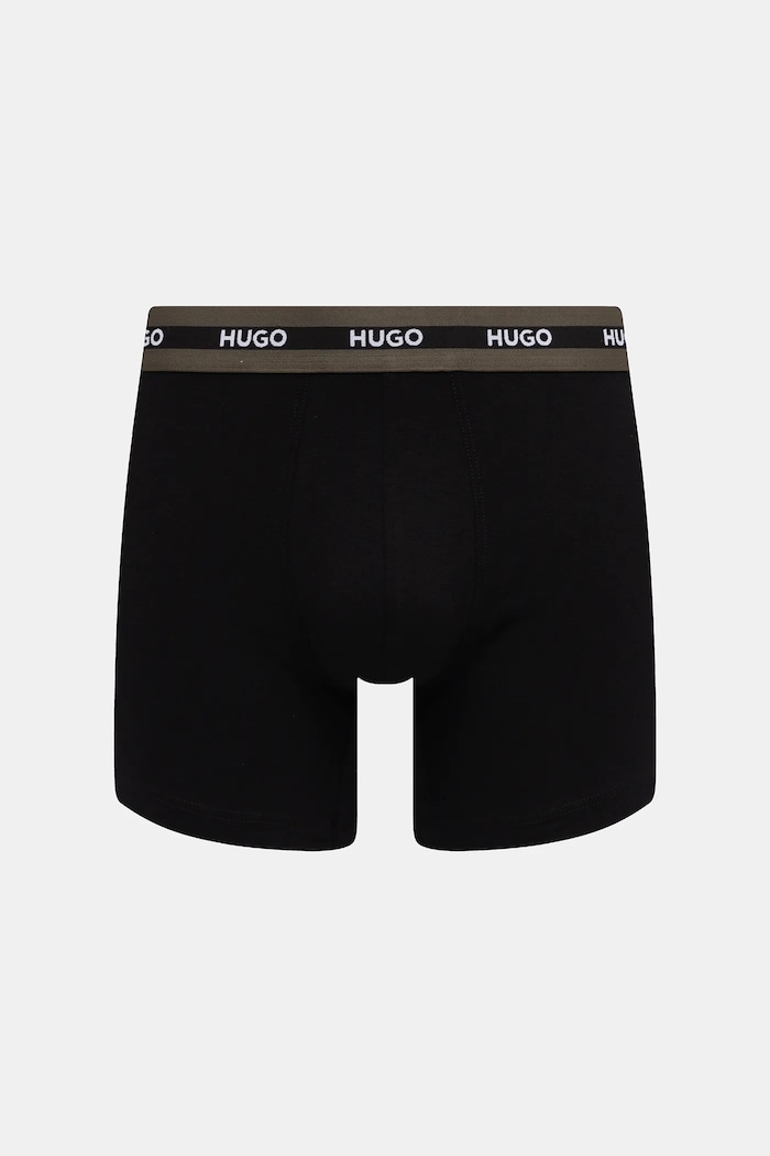 Îmbrăcăminte HUGO boxeri bărbați din bumbac cu elastan BOXERBR TRIPL PLANET 50534694 negru
