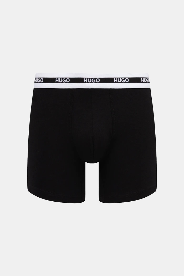 HUGO boxeri bărbați din bumbac cu elastan BOXERBR TRIPL PLANET negru 50534694