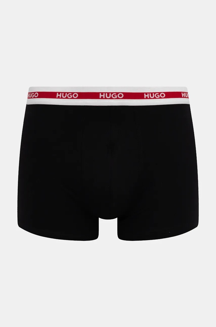 HUGO boxeri bărbați din bumbac cu elastan BOXERBR TRIPL PLANET negru 50534694