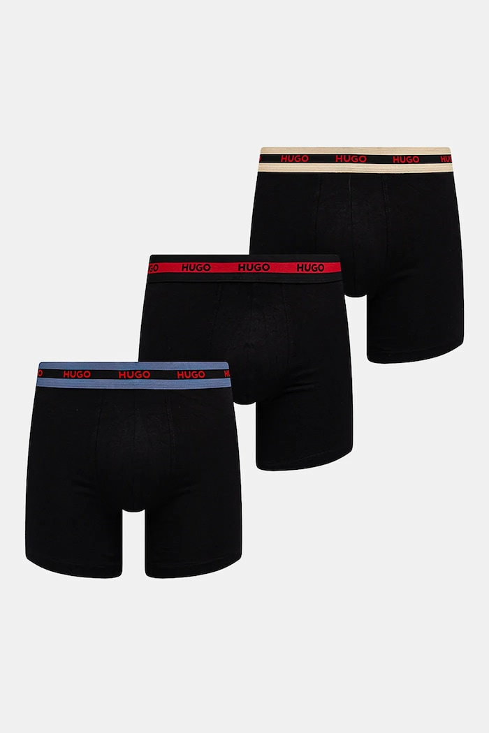 HUGO boxerky pánske bavlnené s elastanom BOXERBR TRIPL PLANET pletenina viacfarebná 50534694