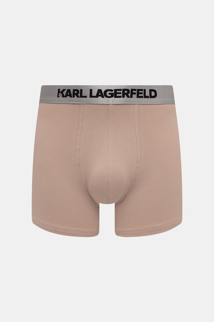 Karl Lagerfeld priliehavé boxerky pánske bavlnené s elastanom 3-pak A1M47020 béžová AW25