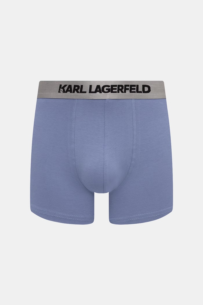Karl Lagerfeld priliehavé boxerky pánske bavlnené s elastanom 3-pak A1M47020 modrá AW25