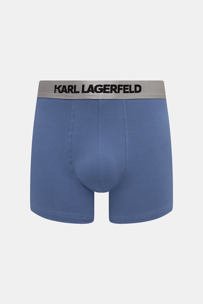 Karl Lagerfeld priliehavé boxerky pánske bavlnené s elastanom 3-pak modrá A1M47020