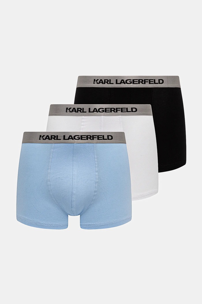 Karl Lagerfeld priliehavé boxerky pánske bavlnené s elastanom 3-pak modrá A1M47020