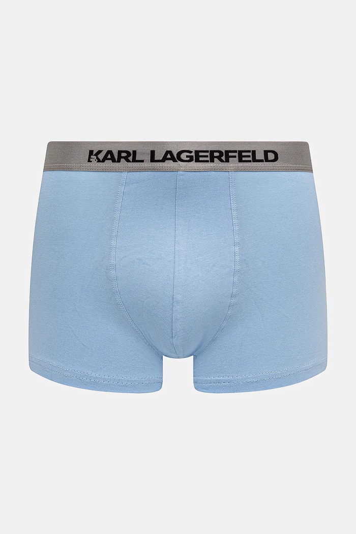 Karl Lagerfeld priliehavé boxerky pánske bavlnené s elastanom 3-pak A1M47020 modrá AW25