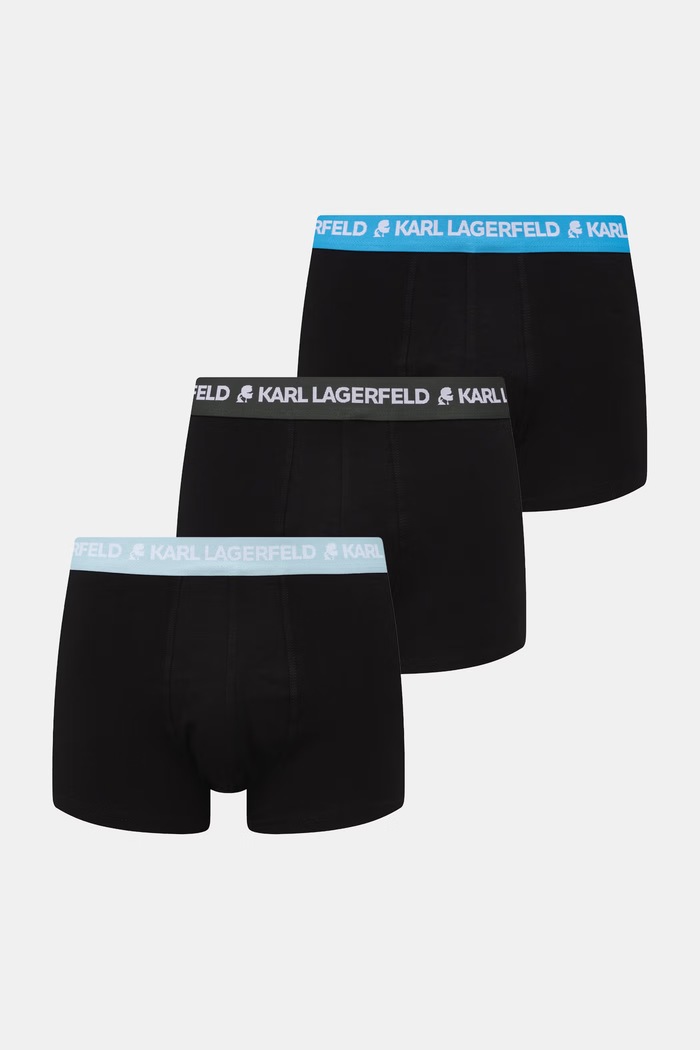 Karl Lagerfeld boxerky pánské bavlněné s elastanem 3-pack modrá A1M47021