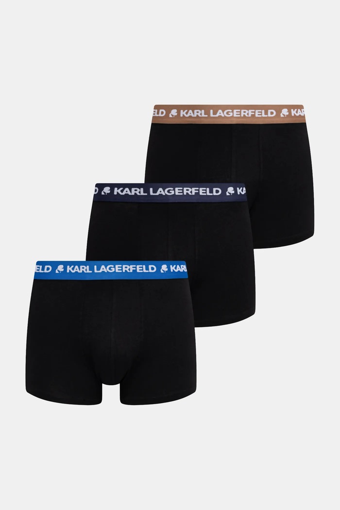 Karl Lagerfeld μποξεράκια βαμβακερά με ελαστάν 3-pack εφαρμοστό σορτς μπόξερ μπλε A1M47021