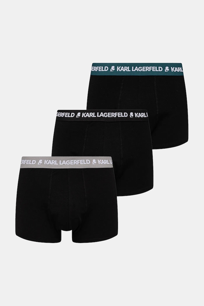 Karl Lagerfeld bokserki męskie bawełniane z elastanem 3-pack dzianina czarny A1M47021