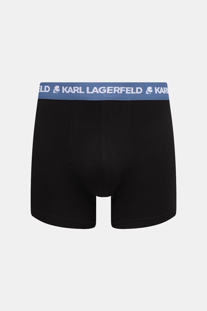 Karl Lagerfeld boksarice moške bombažne z elastanom paket 3 kosov črna A1M47021