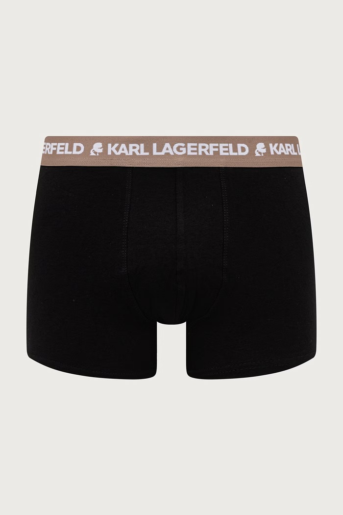 Karl Lagerfeld Boksarice moške bombažne z elastanom paket 3 kosov A1M47021 črna SS26