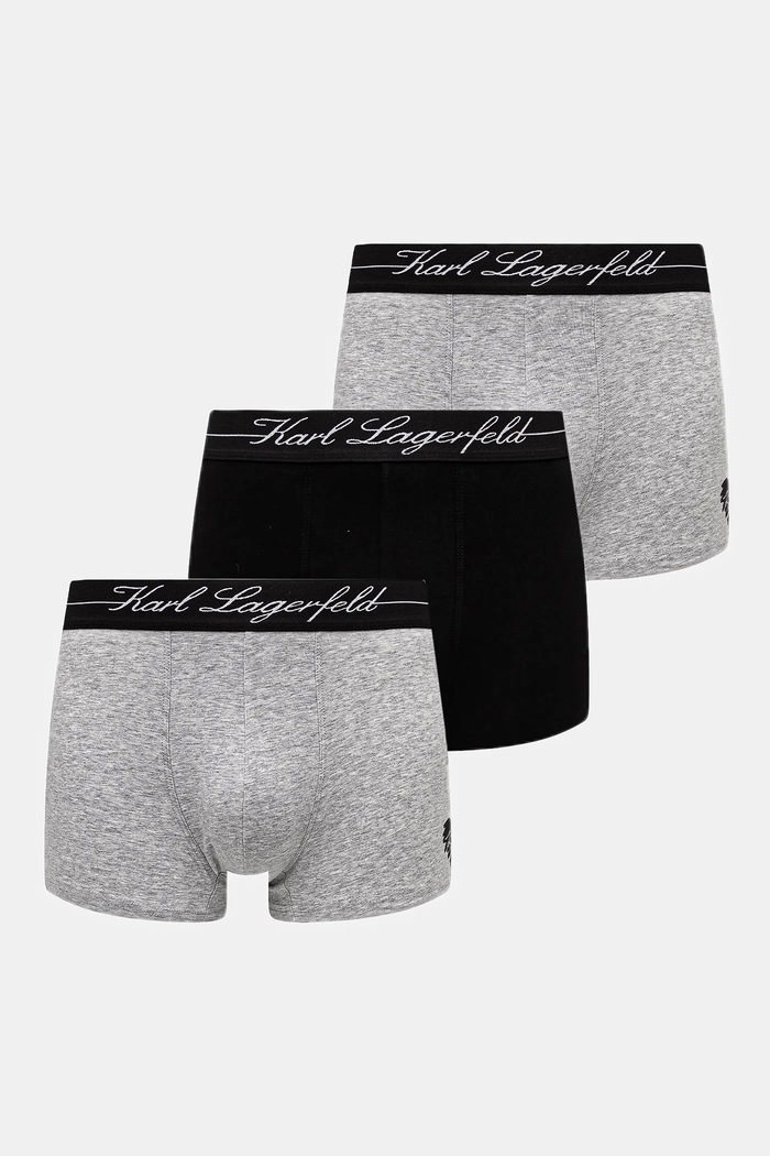 Boxerky Karl Lagerfeld 3-pak pletenina čierna A1M47072