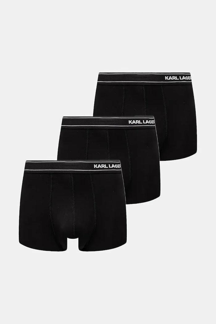 Boxerky Karl Lagerfeld 3-pak pletenina čierna A1M47084